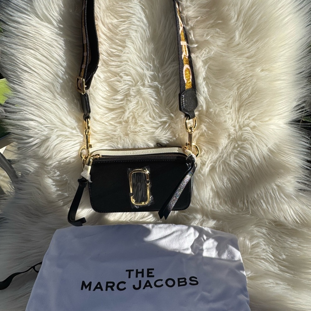 Marc Jacobs Black and Gold Crossbody Bag